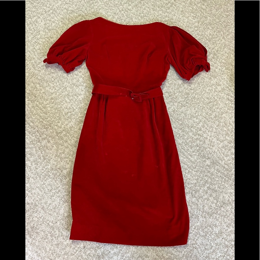 Vintage 1960s red velvet dress XS